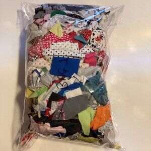 Bag of Fabric Scraps For Crumb Quilting or Teddy Bear Stuffing Craft Projects